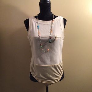 Claude Montana Beige Vintage Bodysuit Size 12